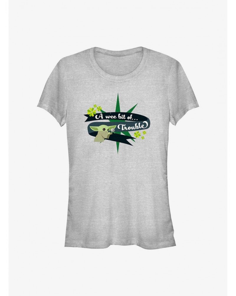 Star Wars The Mandalorian The Child Star Trouble Girls T-Shirt $6.47 T-Shirts