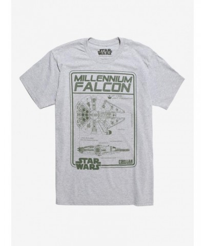 Our Universe Star Wars Milennium Falcon Schematics T-Shirt $4.81 T-Shirts