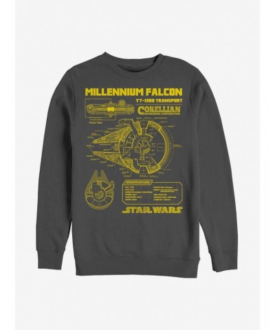 Star Wars Falcon Schematic Sweatshirt $11.81 Sweatshirts