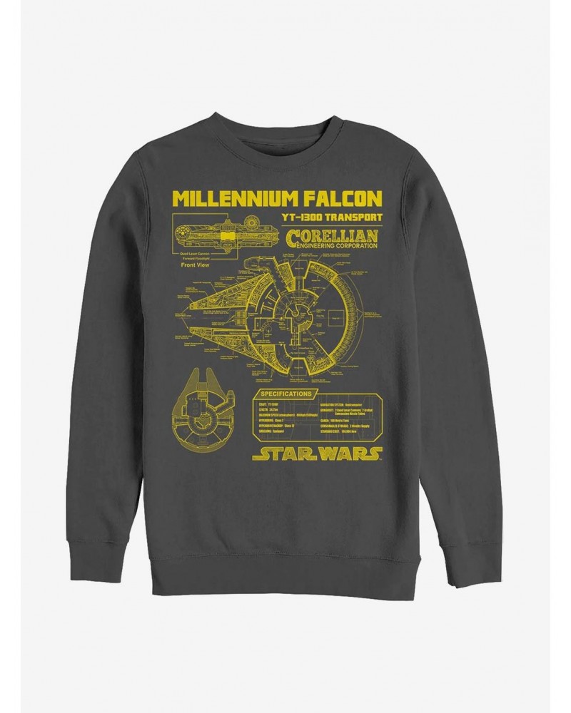 Star Wars Falcon Schematic Sweatshirt $11.81 Sweatshirts