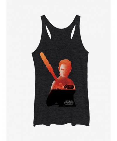 Star Wars Rey Speeder Silhouette Girls Tanks $9.74 Tanks