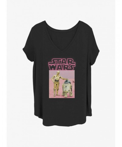 Star Wars The Droids Neon Logo Girls T-Shirt Plus Size $7.63 T-Shirts