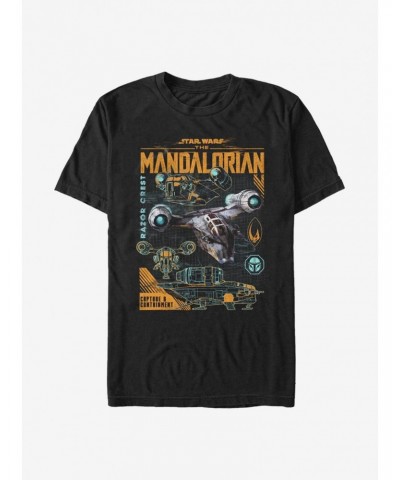 Star Wars The Mandalorian Razor Crest T-Shirt $6.68 T-Shirts