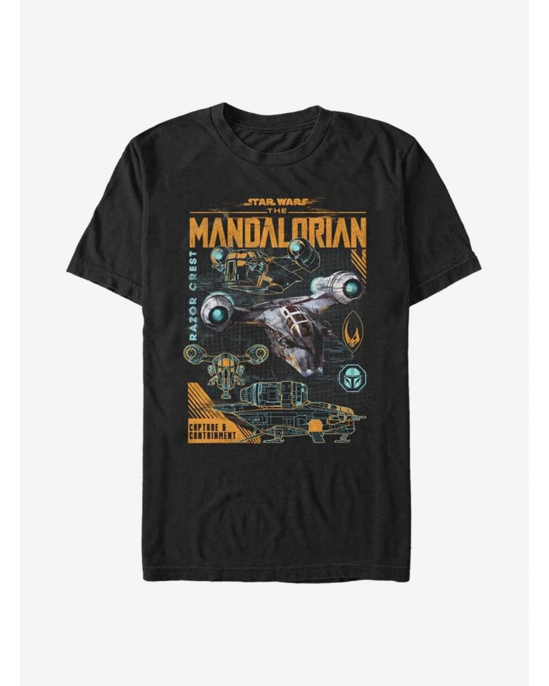 Star Wars The Mandalorian Razor Crest T-Shirt $6.68 T-Shirts