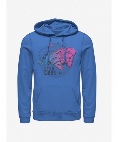 Star Wars Episode IX The Rise Of Skywalker Neon Ship Hoodie $15.80 Hoodies