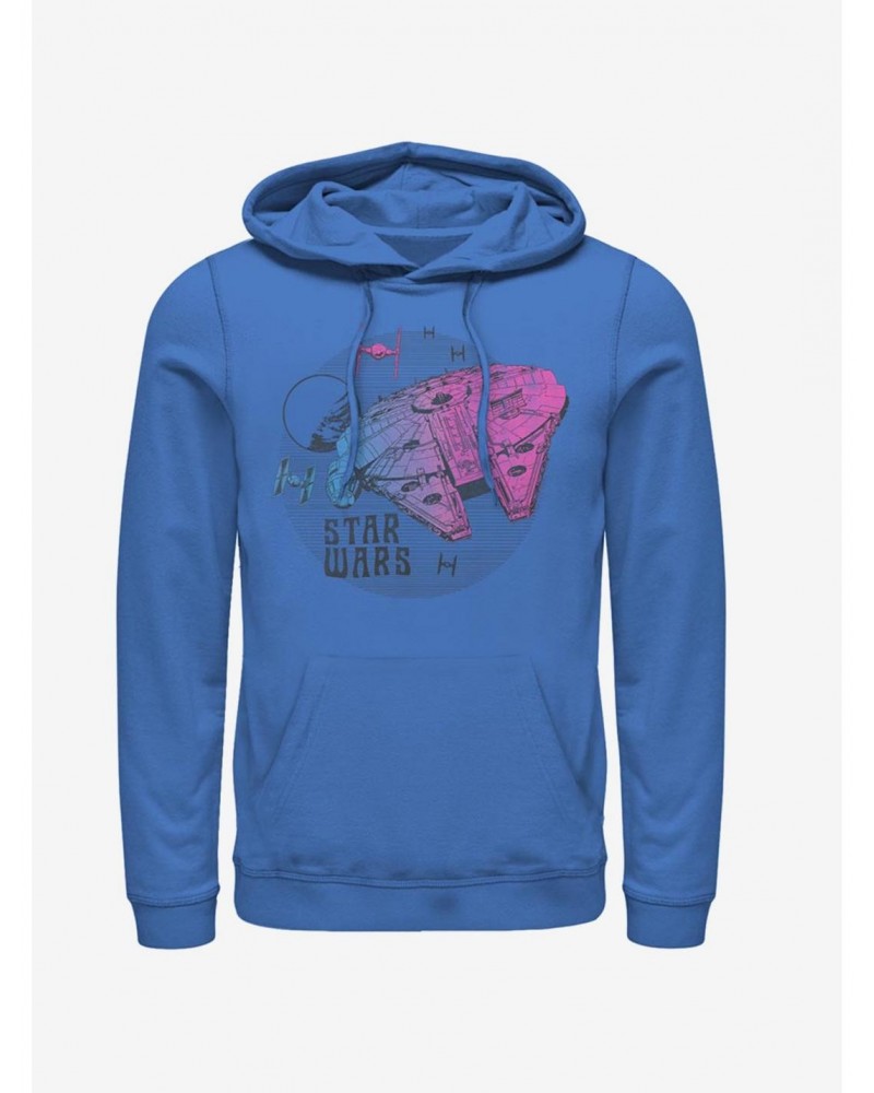 Star Wars Episode IX The Rise Of Skywalker Neon Ship Hoodie $15.80 Hoodies