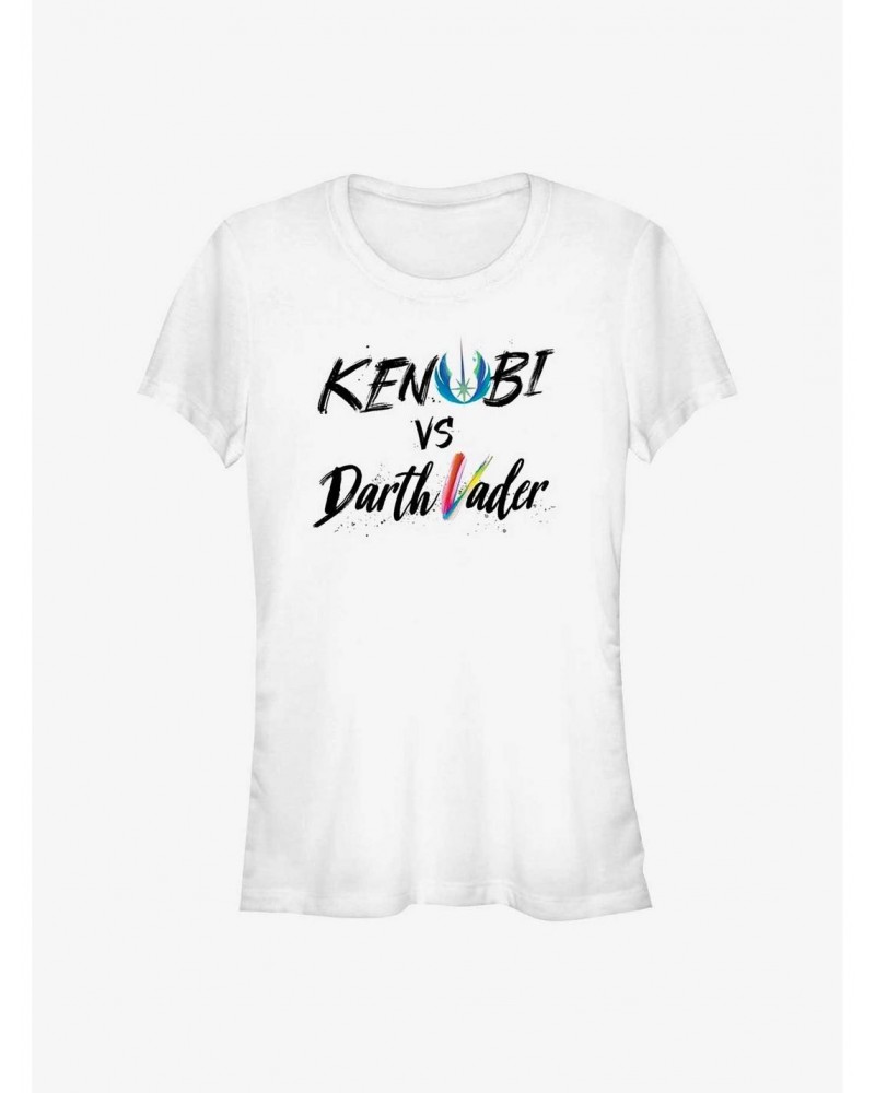 Star Wars Obi-Wan Kenobi Vader Kenobi Lettering Girls T-Shirt $7.44 T-Shirts