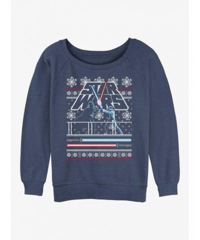 Star Wars Holiday Battle Ugly Christmas Girls Slouchy Sweatshirt $10.92 Sweatshirts