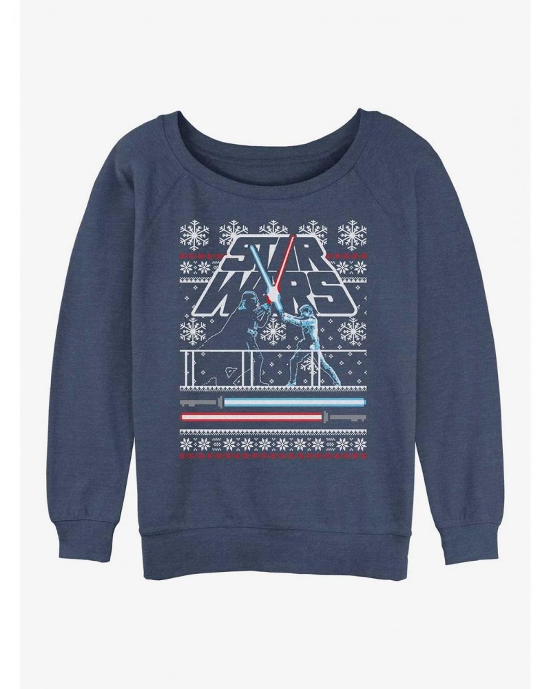 Star Wars Holiday Battle Ugly Christmas Girls Slouchy Sweatshirt $10.92 Sweatshirts