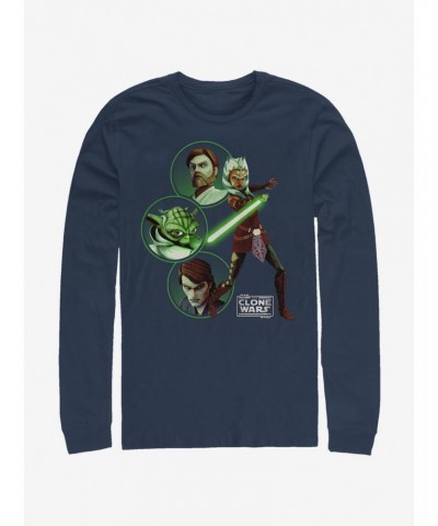 Star Wars The Clone Wars Light Side Group Long-Sleeve T-Shirt $10.53 T-Shirts