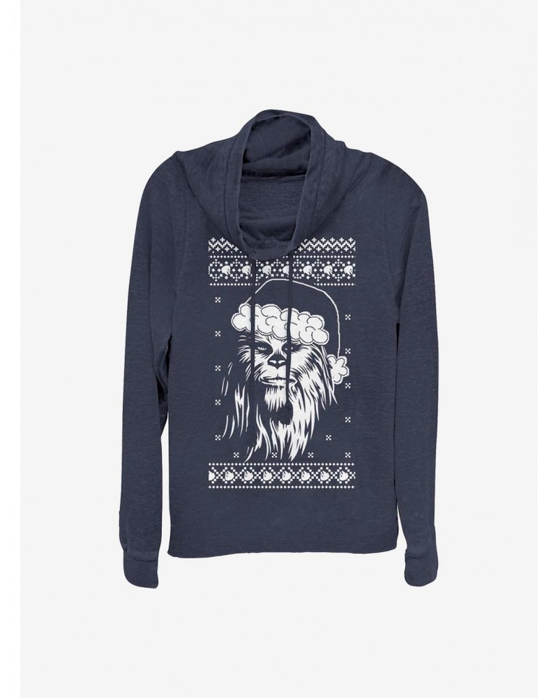 Star Wars Chewbacca Ugly Holiday Cowlneck Long-Sleeve Girls Top $10.78 Tops