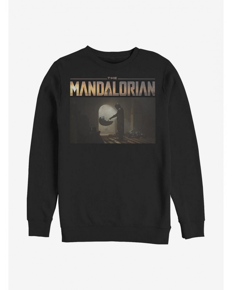 Star Wars The Mandalorian The Child Logo Scene Crew Sweatshirt $12.40 Sweatshirts