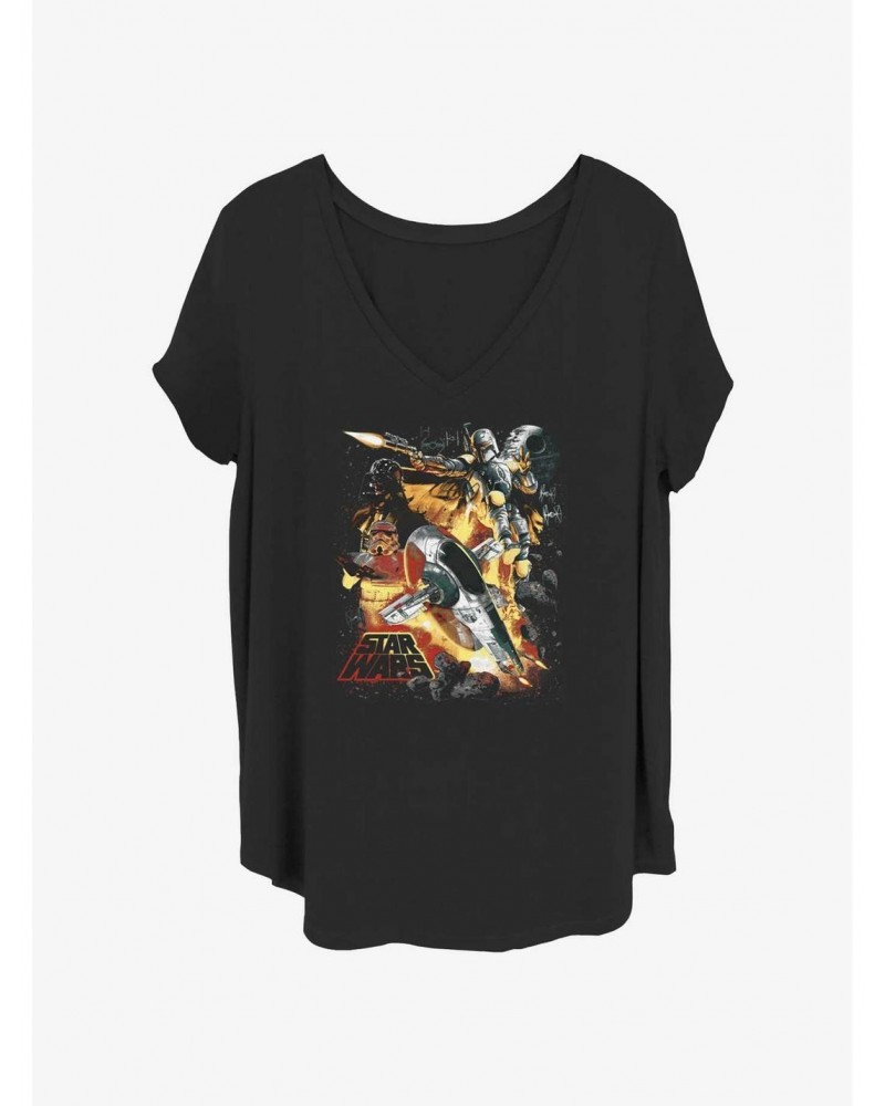 Star Wars Explosive Space Battle Poster Girls T-Shirt Plus Size $10.40 T-Shirts