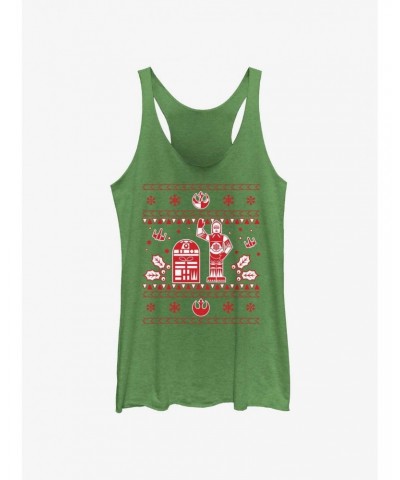 Star Wars Droid Ugly Christmas Girls Tank $7.67 Tanks