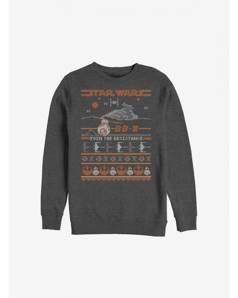 Star Wars Episode VII The Force Awakens BB-8 Resistance Ugly Christmas Sweater Sweatshirt $12.10 Sweatshirts