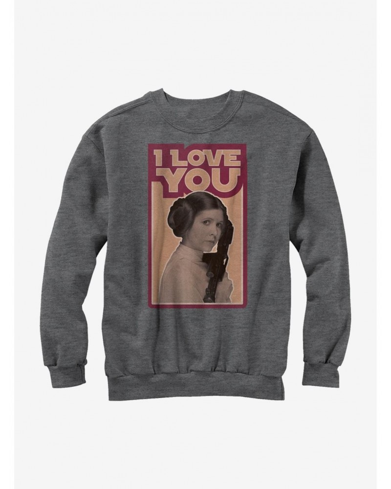 Star Wars Princess Leia Quote I Love You Sweatshirt $12.10 Sweatshirts