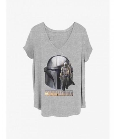 Star Wars The Mandalorian Mando Head Girls T-Shirt Plus Size $10.64 T-Shirts