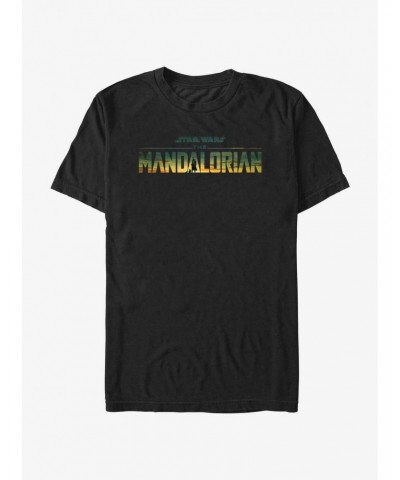 Star Wars The Mandalorian Desert Sunset Logo T-Shirt $6.52 T-Shirts