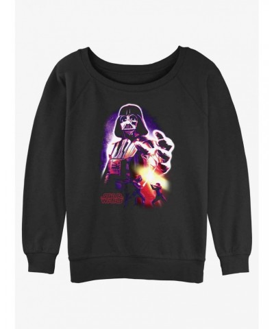 Star Wars Neon Vader Girls Slouchy Sweatshirt $13.28 Sweatshirts