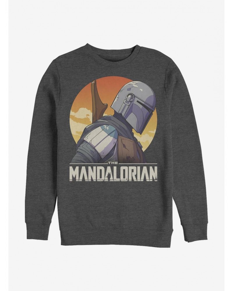 Star Wars The Mandalorian Mando Sunset Crew Sweatshirt $9.15 Sweatshirts