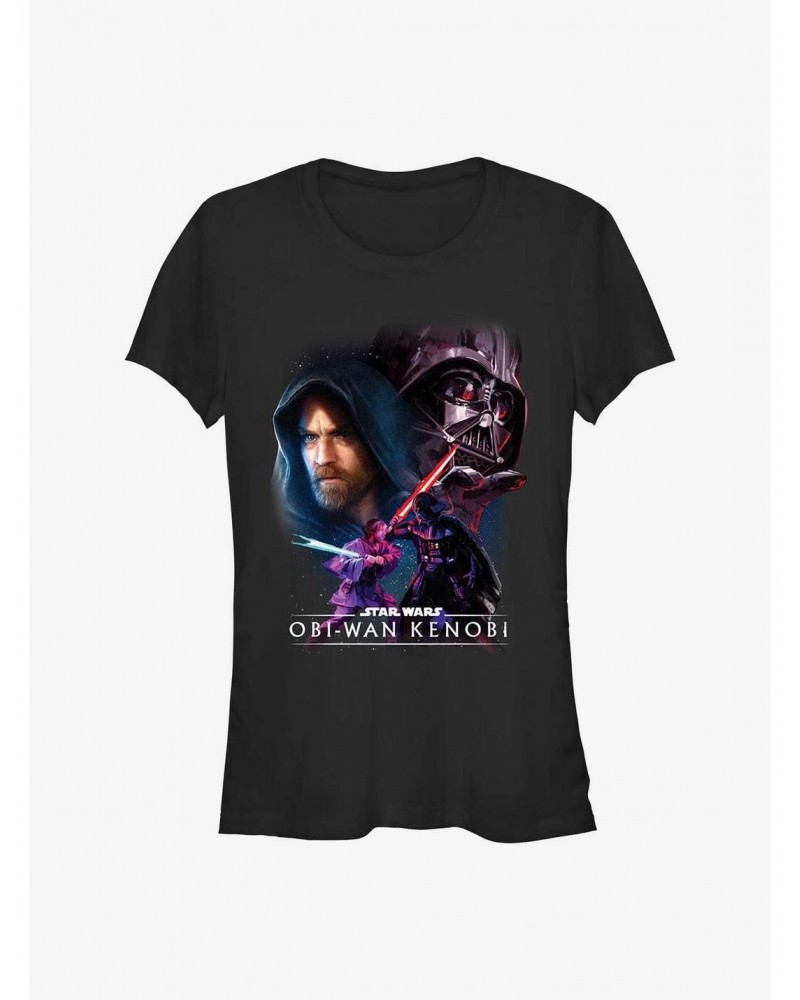 Star Wars Obi-Wan Kenobi Galaxy Face-Off Girls T-Shirt $6.31 T-Shirts