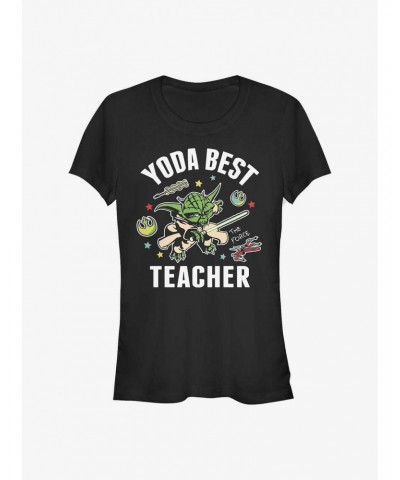 Star Wars The Clone Wars Yoda Best Teacher Girls T-Shirt $5.99 T-Shirts