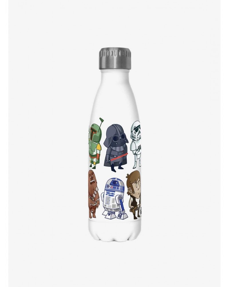 Star Wars Doodles White Stainless Steel Water Bottle $8.57 Water Bottles