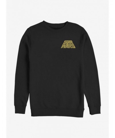 Star Wars Distressed Slant Logo Crew Sweatshirt $12.69 Sweatshirts