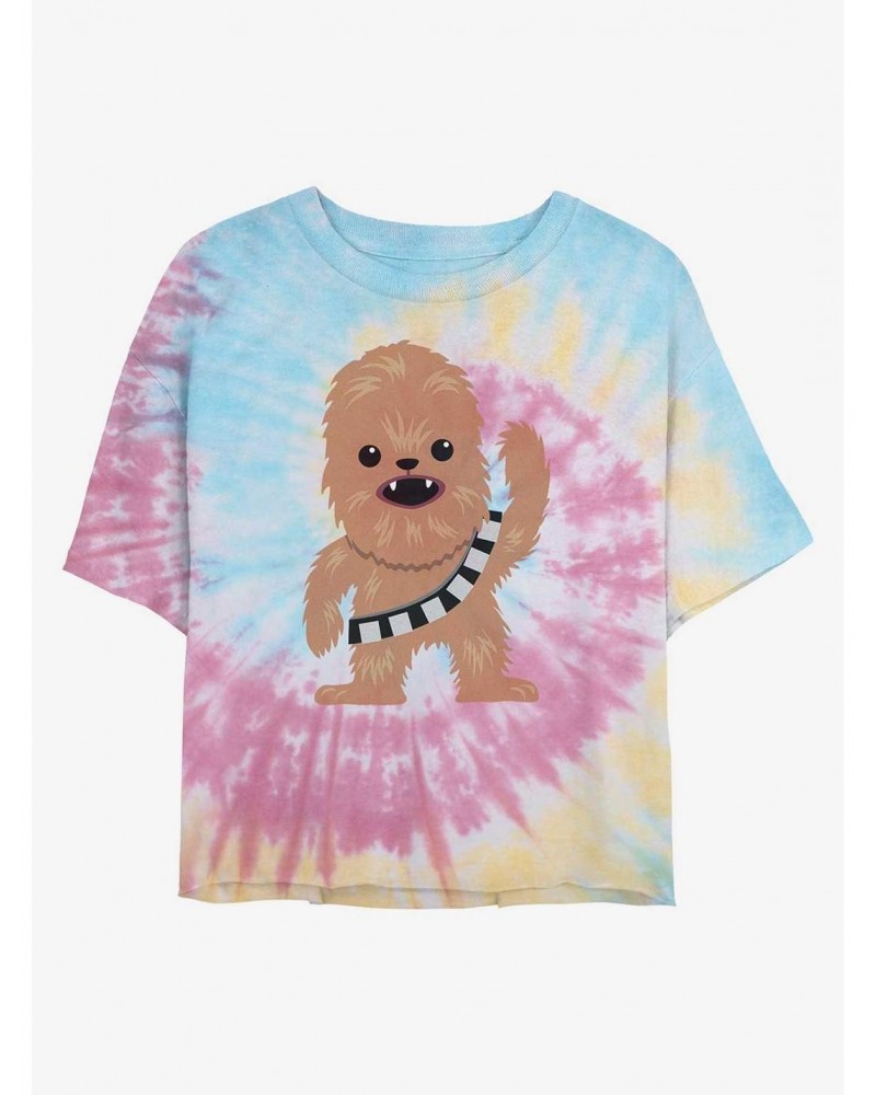 Star Wars Chewie Kawaii Tie Dye Crop Girls T-Shirt $5.42 T-Shirts