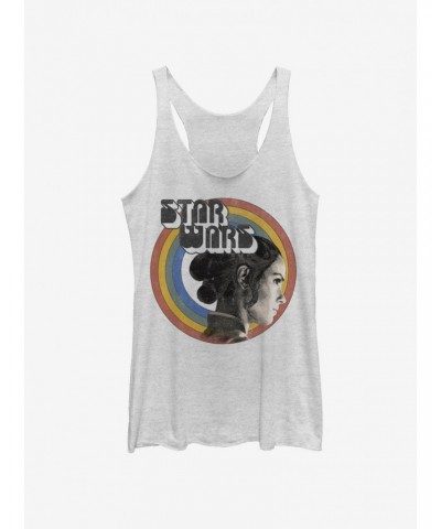 Star Wars: The Rise of Skywalker Vintage Rey Rainbow White KTS Girls Tank $8.29 Tanks