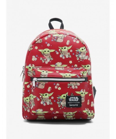 Loungefly Star Wars The Mandalorian The Child Floral Mini Backpack $17.96 Backpacks