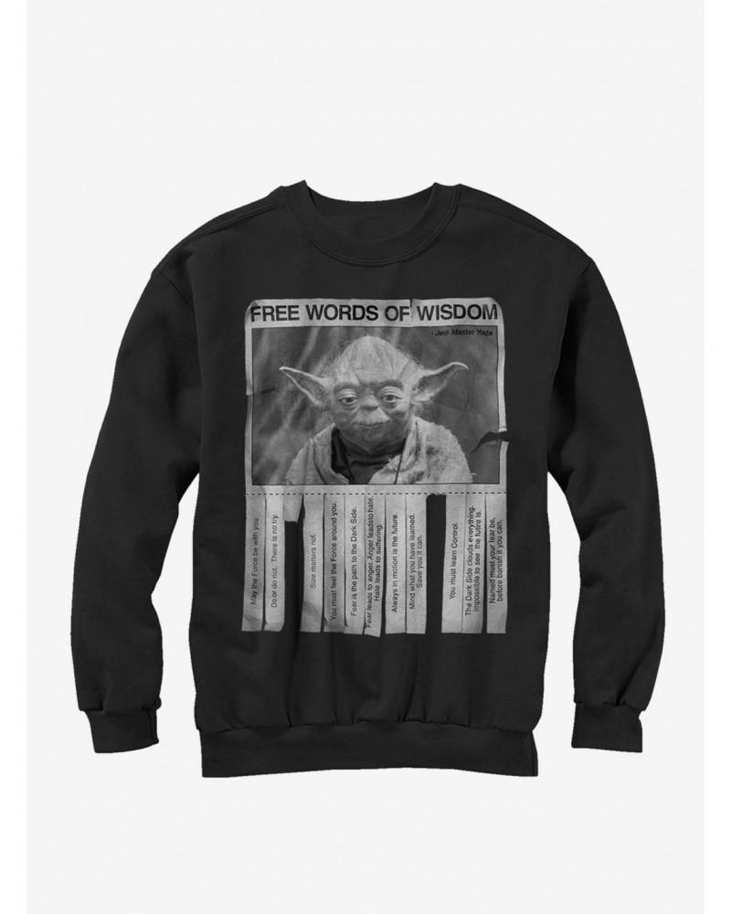 Star Wars Yoda Words of Wisdom Sweatshirt $13.87 Sweatshirts