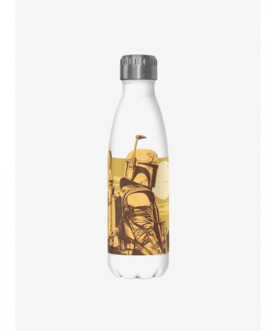 Star Wars The Book of Boba Fett Boba Landscape White Stainless Steel Water Bottle $8.57 Water Bottles