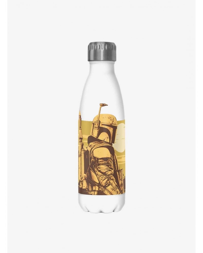 Star Wars The Book of Boba Fett Boba Landscape White Stainless Steel Water Bottle $8.57 Water Bottles