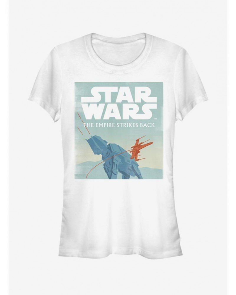 Star Wars Episode V The Empire Strikes Back AT-AT Attack Minimalist Poster Girls T-Shirt $6.47 T-Shirts