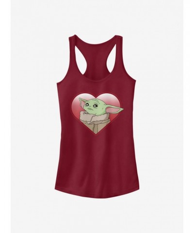 Star Wars The Mandalorian Heart Yoda Girls Tank $9.56 Tanks