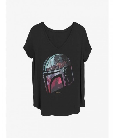 Star Wars The Mandalorian Helmet Story Girls T-Shirt Plus Size $9.02 T-Shirts