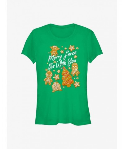 Star Wars Merry Force Be With You Cookies Girls T-Shirt $7.77 T-Shirts