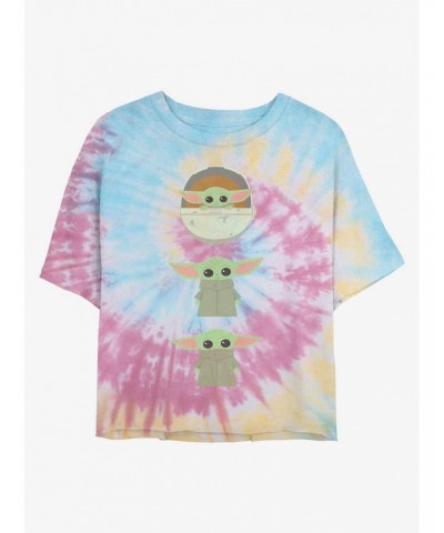 Star Wars The Mandalorian Grogus Tie Dye Crop Girls T-Shirt $5.77 T-Shirts