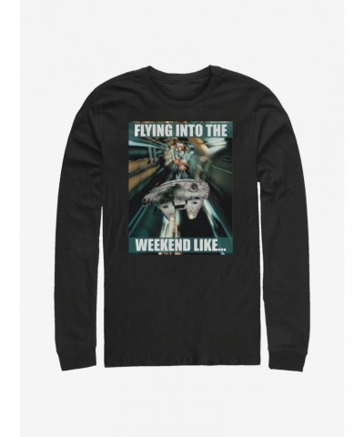 Star Wars Flying Into The Weekend Long-Sleeve T-Shirt $8.95 T-Shirts