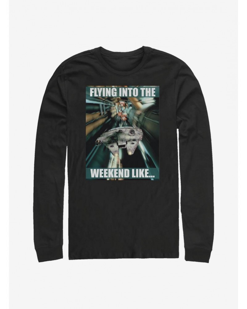 Star Wars Flying Into The Weekend Long-Sleeve T-Shirt $8.95 T-Shirts