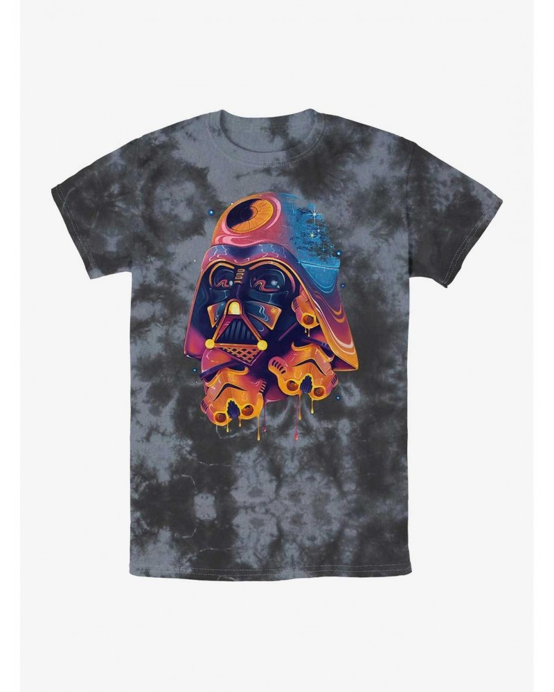 Star Wars Drippy Vader Helmet Tie-Dye T-Shirt $6.73 T-Shirts