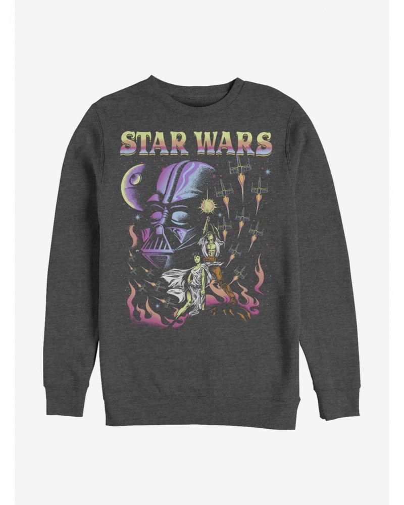 Star Wars Blacklight Dark Side Crew Sweatshirt $11.51 Sweatshirts