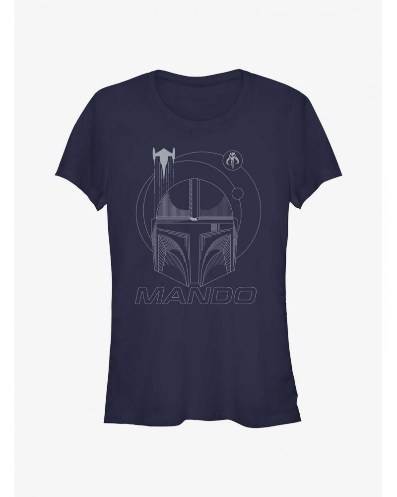 Star Wars The Mandalorian Mando Line Art Girls T-Shirt $6.80 T-Shirts