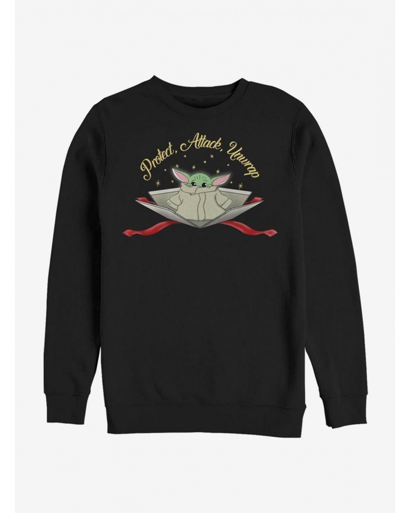 Star Wars The Mandalorian The Child Protect Attack Unwrap Sweatshirt $13.58 Sweatshirts