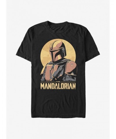 Extra Soft Star Wars The Mandalorian Mando Sunset Frame T-Shirt $6.95 T-Shirts