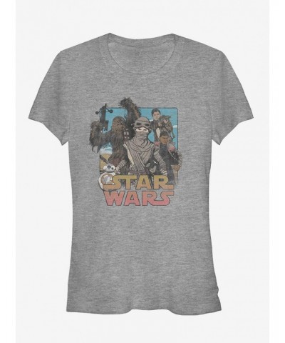 Star Wars Episode VII The Force Awakens Rey and Crew Girls T-Shirt $7.60 T-Shirts