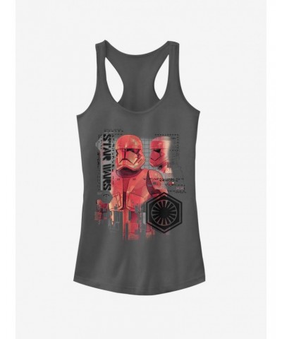 Star Wars Episode IX Rise of Skywalker Red Trooper Schematic Girls Tank $8.37 Tanks