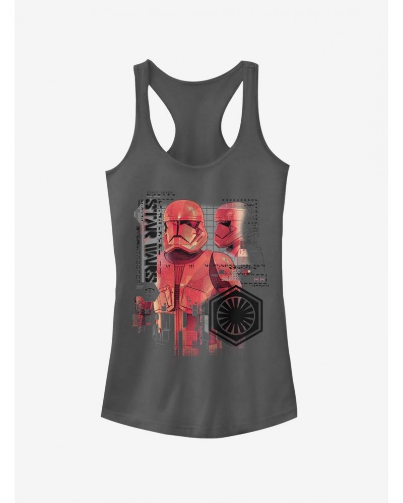 Star Wars Episode IX Rise of Skywalker Red Trooper Schematic Girls Tank $8.37 Tanks