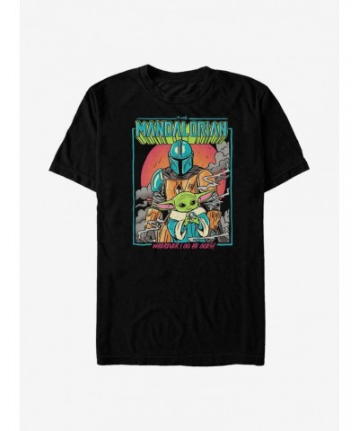 Star Wars The Mandalorian Wherever He Goes T-Shirt $7.30 T-Shirts